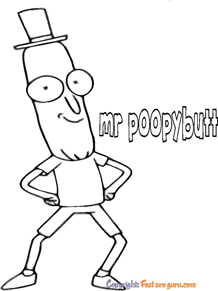 mr poopybutt rick and morty coloring pages